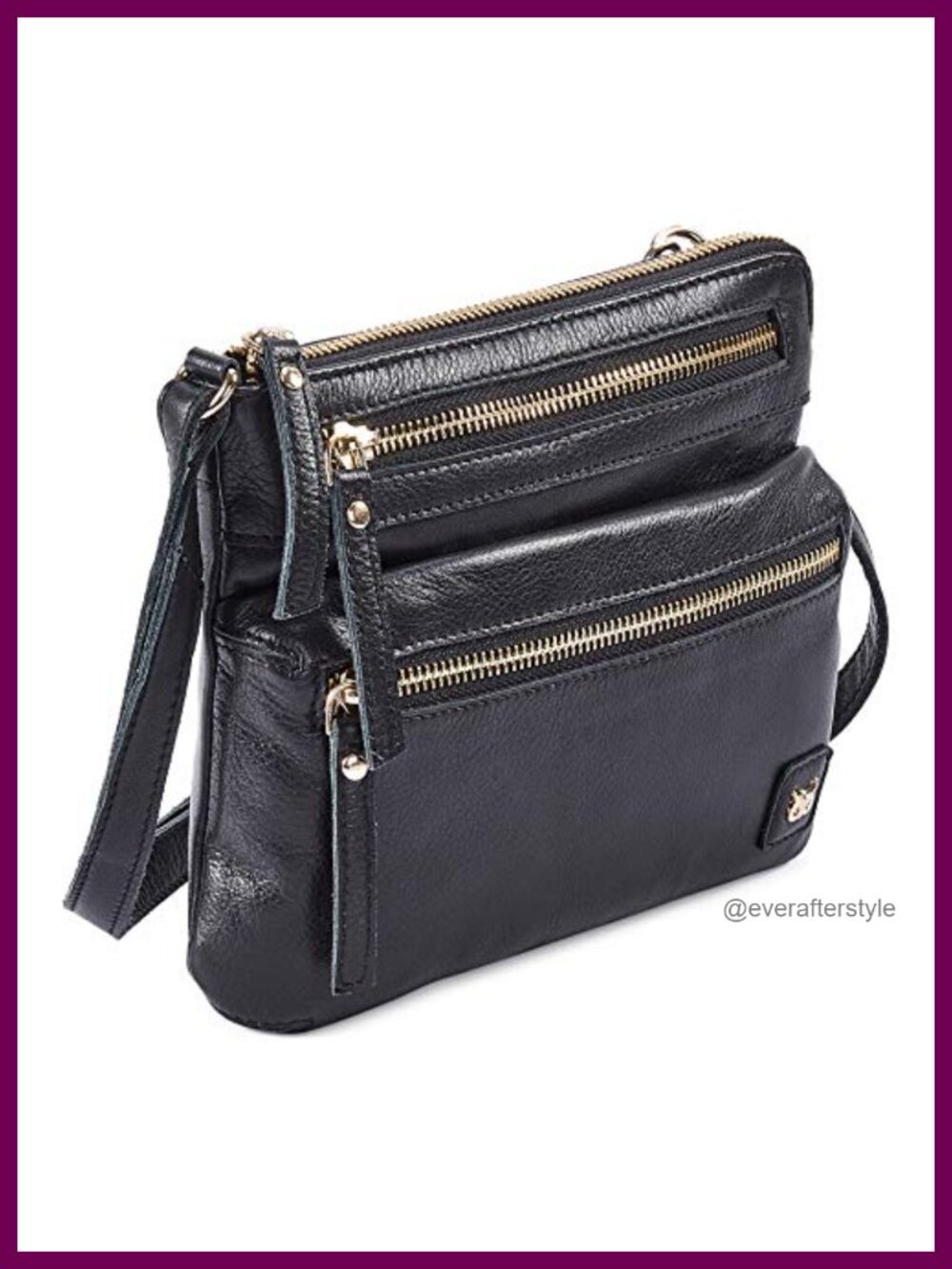 Small Leather Crossbody Bag Women Adjustable Sling Purse Multi Pocket